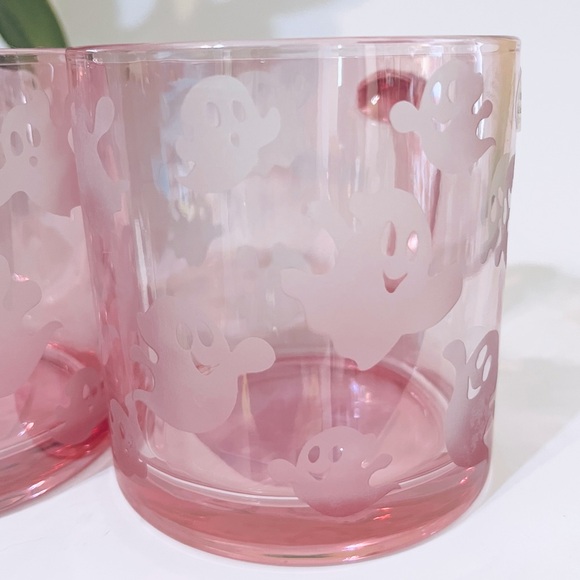 💕👻 Set of 2 Pink Glass Ghost Mugs - Picture 5 of 5